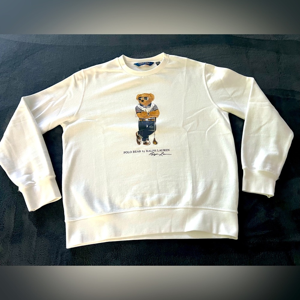 Ralph Lauren polo bear golf crewneck sweater size medium